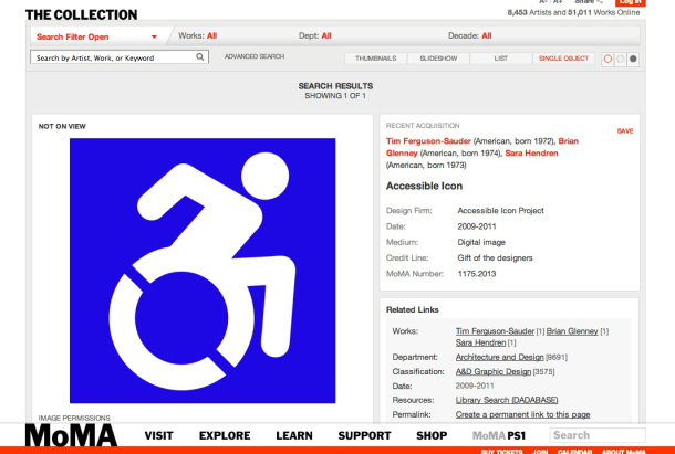 This screenshot of MOMA’s collection pages shows the icon full size. We’re thrilled. And flabbergasted.